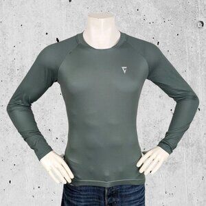 Giant Cycling Jersey Shirt Size Medium Moss Green Trans Textura Long Sleeve